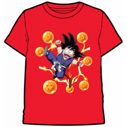 CAMISETA DRAGON BALL ROJA BOLAS L