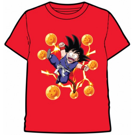 CAMISETA DRAGON BALL ROJA BOLAS M