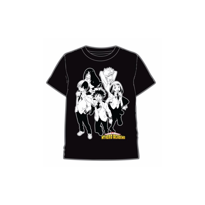 CAMISETA MY HERO ACADEMIA BLANCO Y NEGRO L