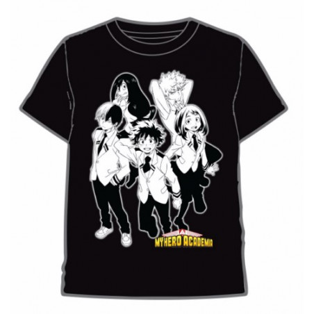 CAMISETA MY HERO ACADEMIA BLANCO Y NEGRO L