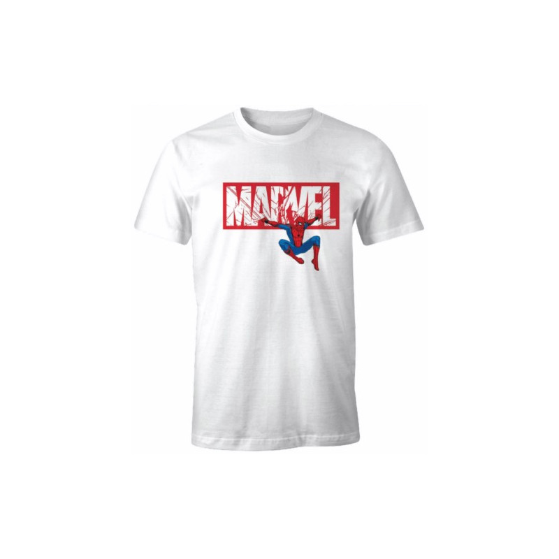 CAMISETA MARVEL LOGO & SPIDERMAN COLOR BLANCO T.S