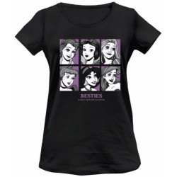 CAMISETA PRINCESAS DISNEY MUJER NEGRO T.S