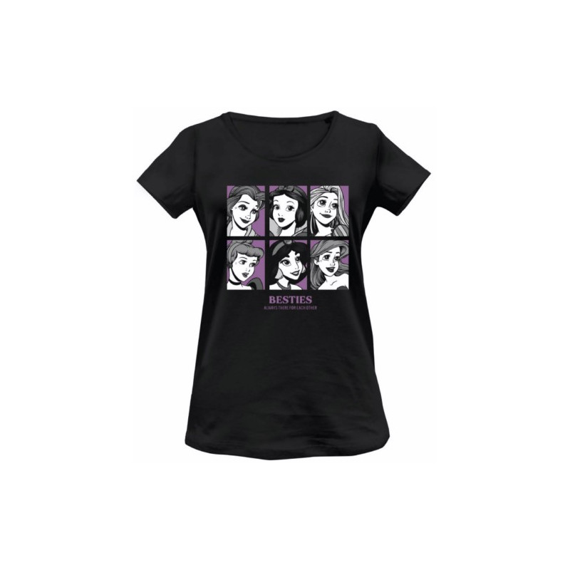 CAMISETA PRINCESAS DISNEY MUJER NEGRO T.S