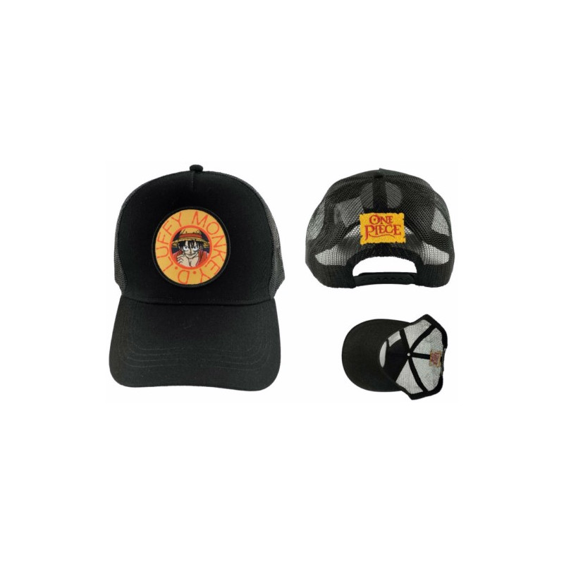 GORRA ONE PIECE TRUCKER LUFFY NEGRO