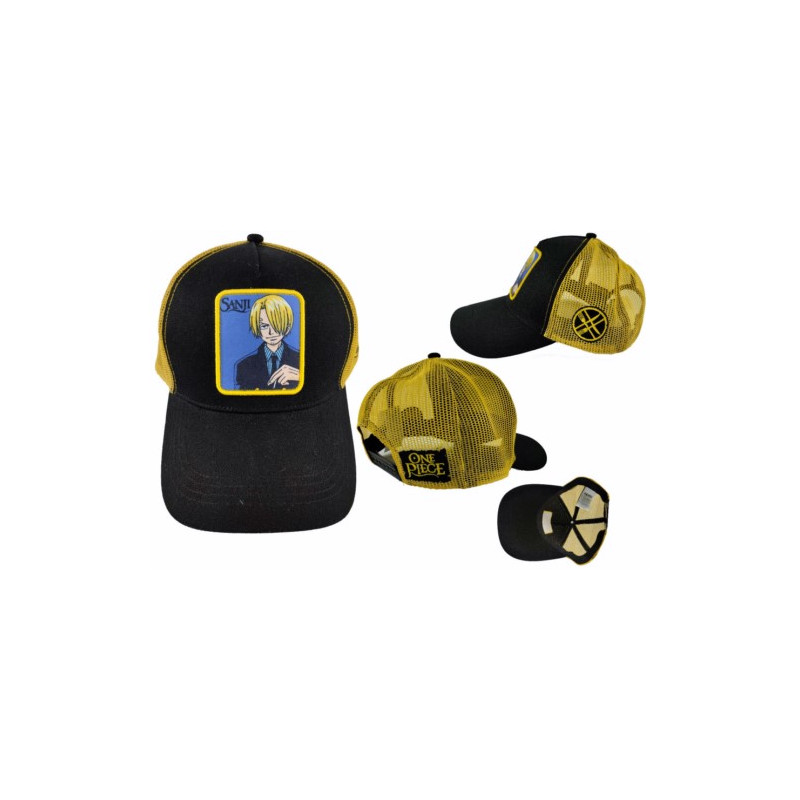 GORRA ONE PIECE TRUCKER SANJI NEGRO/AMARILLO