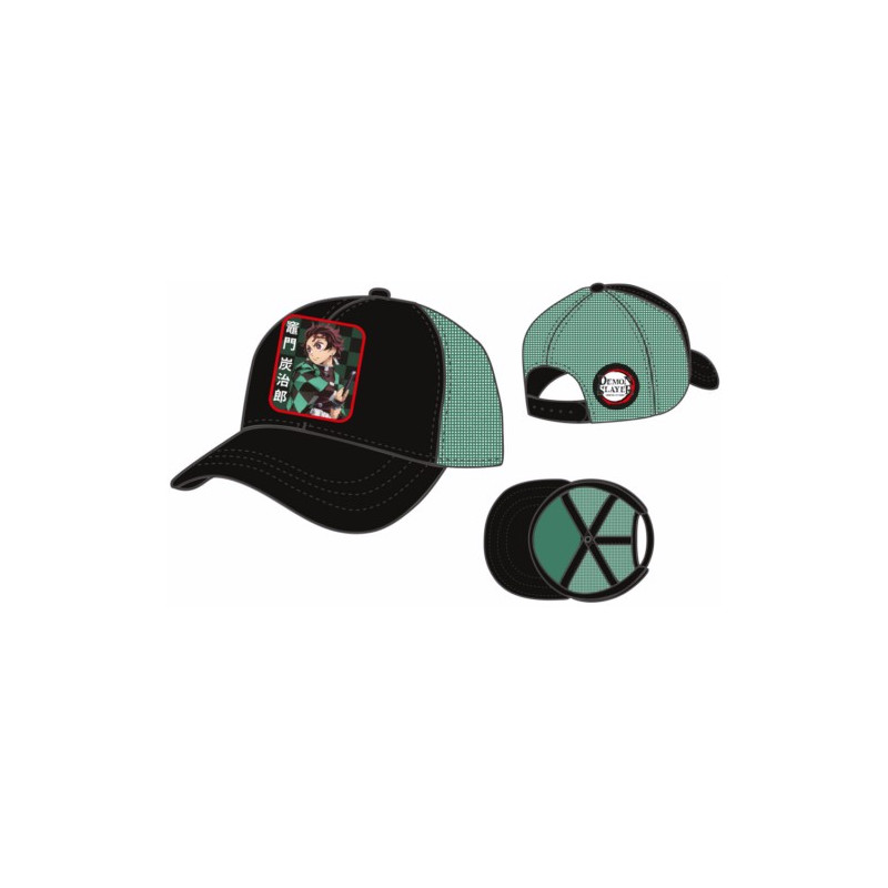 GORRA DEMON SLAYER TRUCKER TANJIRO NEGRO/VERDE