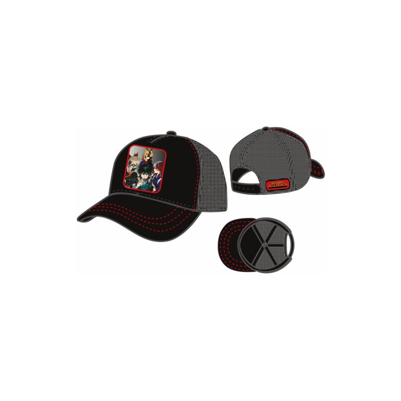 GORRA MY HERO ACADEMIA TRUCKER PERSONAJES NEGRO