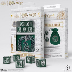 QW DADOS D6 + BOLSA HARRY POTTER SLYTHERIN