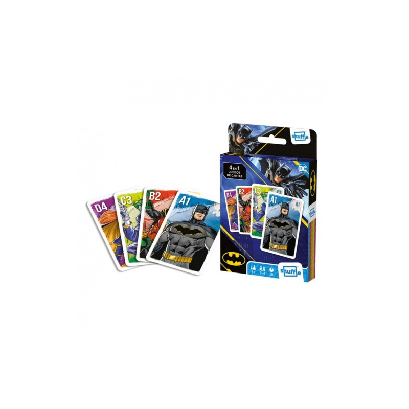 JUEGO CARTAS SHUFFLE 4 EN 1 BATMAN