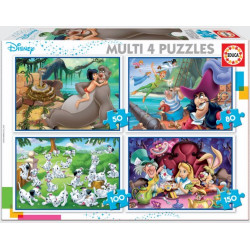 PUZLE MULTI 4 CLASICOS DISNEY