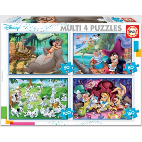 PUZLE MULTI 4 CLASICOS DISNEY