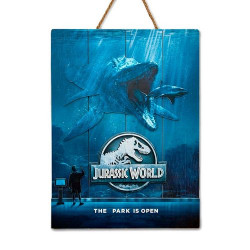 CUADRO MADERA 3D  JURASSIC WORLD MOSSA 30 X 40