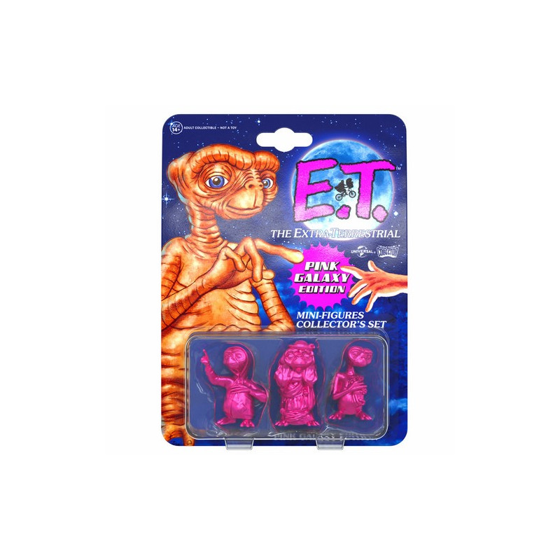 SET 3 FIGURITAS E.T PVC PINK GALAXY 5 CM