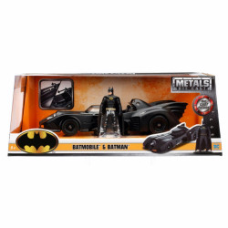 COCHE METAL BATMOVIL 1989 Y FIGURA BATMAN ESCALA 1:24 17 CM