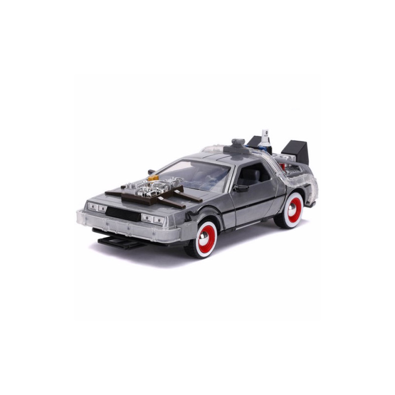 COCHE METAL REGRESO AL FUTURO 3 DELOREAN 1:24 17 CM